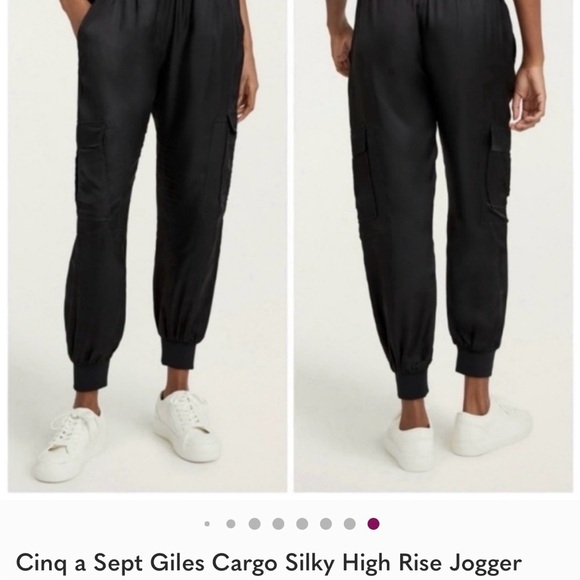 Cinq a Sept Black Cargo Silky Joggers - Picture 1 of 8